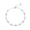 YFN Daisy Moonstone Anklet for Women S925 Sterling Silver Adjustable