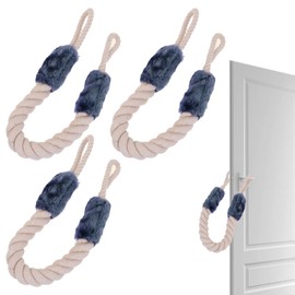 Jortmrd Set of 3 Cotton Door Stoppers Anti Door Stopper for Children 60 cm Baby Door Cords Safety Pinched Guard Protectors for Children Pets (Blue)