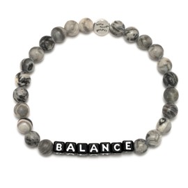 Little Words Project Balance Bracelet, The Original Word Bracelet, Made with Picasso Jasper Stones and Plated Brass Hardware, Handcrafted Design & Positive Message, Size M/L