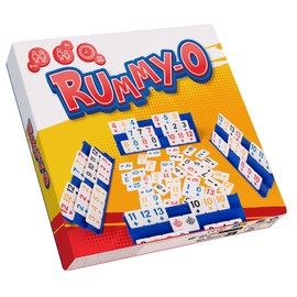 Doublefan Rummy Set, Large Size Poker Rummy Game with Color Case, Poker Rummy Cube Game for Adult and Kids,106 Tiles, 4 Playing Rack, 1 Dice (2-4 Players)