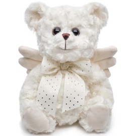 Bearington Peace Teddy Bear Angel Stuffed Animal Plushie - 12" Guardian Angel Bears with Wings and Soft Fur - Comforting Teddy Angels Plush Toys Gift for Sympathy, Baptism, Bereavement and Memorial