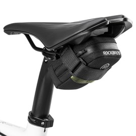 ROCKBROS Bicycle Saddle Bag Road Bike Bag Mini Size Bicycle Bag Small Compact Ultra-light Storage Convenient Reflective Material Easy to Install (Black)