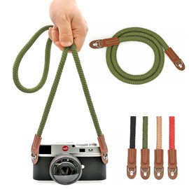 Eorefo Camera Rope Strap 100cm Soft Cotton Camera Strap Vintage Neck Shoulder Belt Strap for Mirrorless and DSLR Camera. (Army Green)