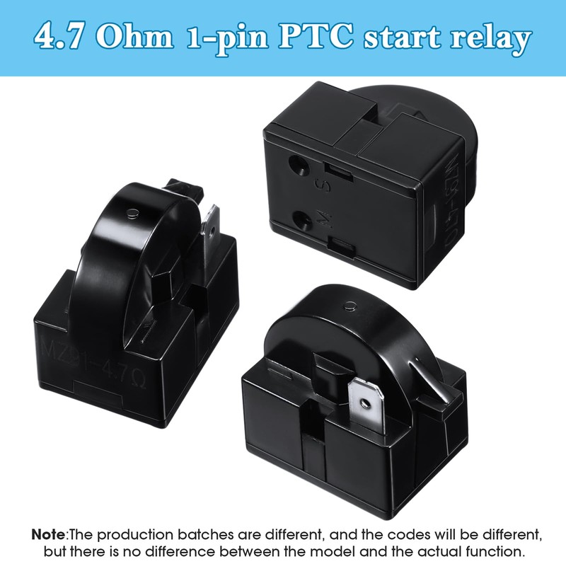 Mudder QP2-4.7 PTC Starter Relay 1 Pin Refrigerator Starter Relay