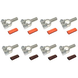 4/0 Gauge 4 Pairs Positive and Negative (+/-) Pure Copper Top Post Battery Cable Ends Terminal Connectors + Dual Wall Adhesive Heat Shrink Tubing - by WindyNation
