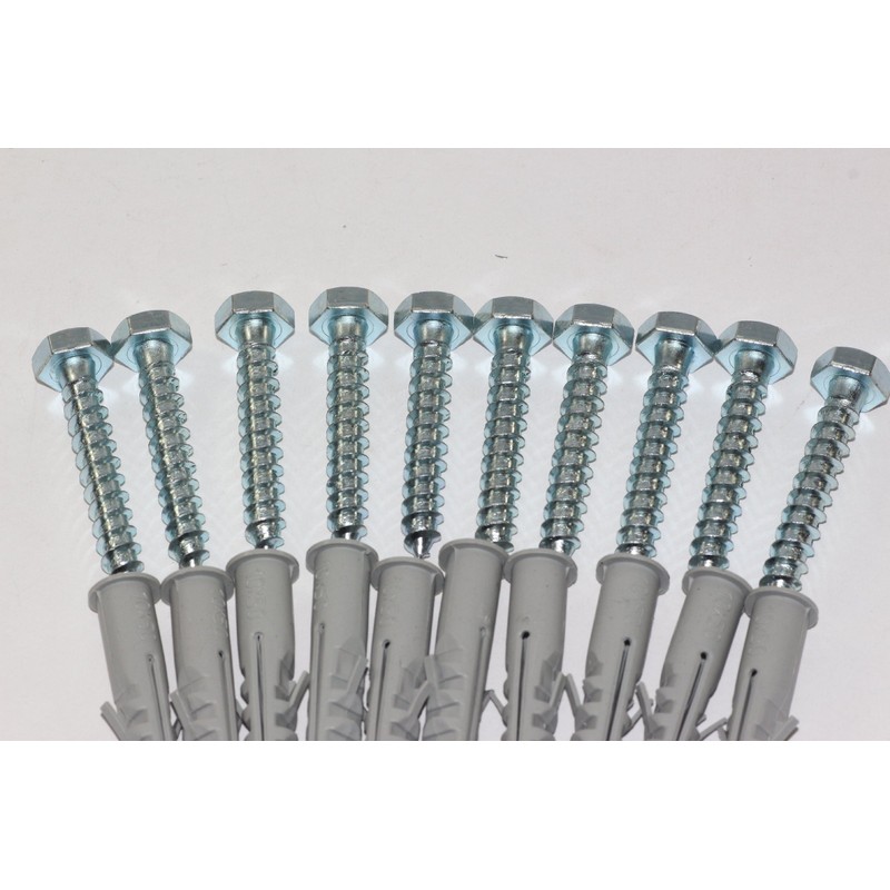 10 x M8 x 50mm Masonry Brick Wall Fixing Screw