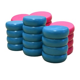 26 Crokinole Discs with A Pouch – Full Set (Pink and Light Blue, Small Discs - 1 1/8 Inch Diameter (2.9cm))