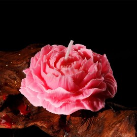 Peony Candles Low Temperature Candles Wax Play Candles Romantic Dripping Candle for Valentines Couples Weddings Home Decor 4Pcs Flowers Soy Wax （3.3 * 1.7Inch）