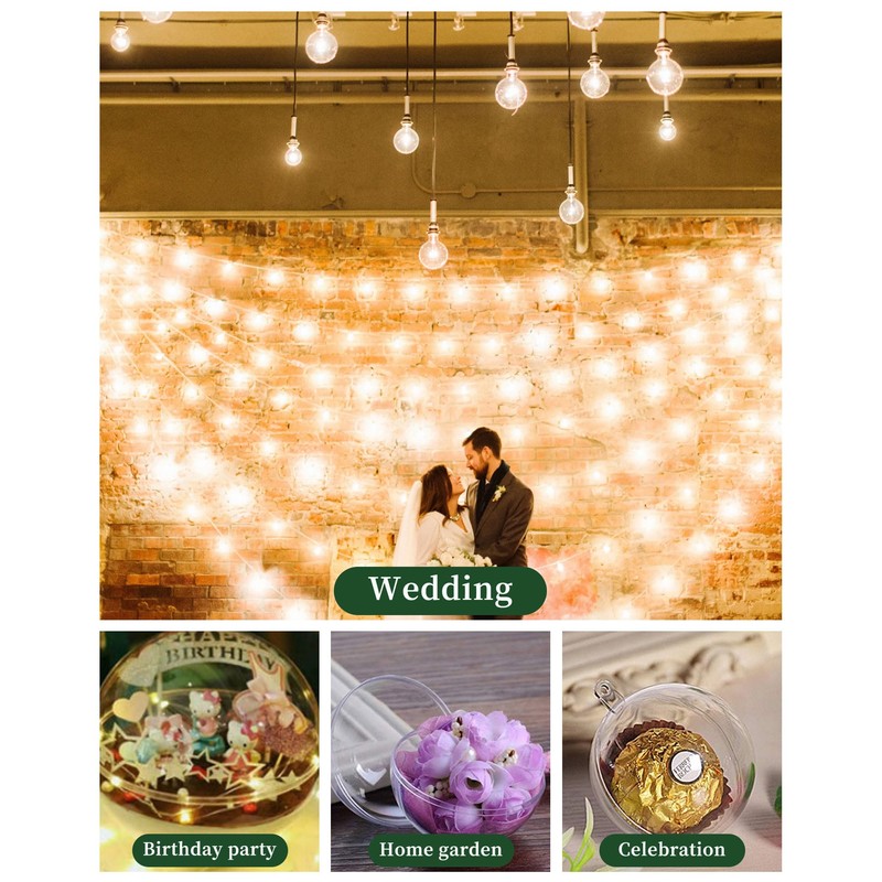 30 Pcs Christmas Baubles Clear Plastic Transparent Baubles Fillable Xmas