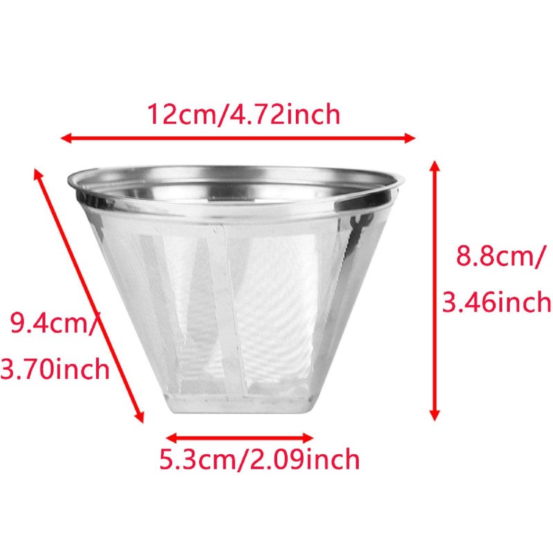 SagaSave Stainless Steel Coffee Filter, 4 Cone Coffee Filter Reusable