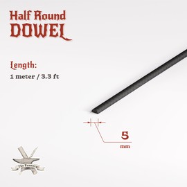 The Foamory's No Waste Half Round EVA Foam Dowel. 5-25mm x 1M High-Density Black Craft Foam Stick. Pre-Cut for Quick Cosplay Armor Trim, Weapon Enhancement and Costumes. Time Saving, Paint-Ready Bevel