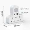 Double Plug Adaptor with USB (1USB-C, 2 USB-A), MSCIEN Plug