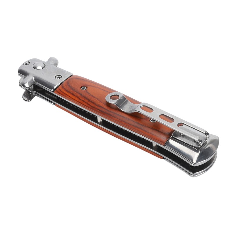 Switchblade Oil Hair Comb Stainless Steel Portable Automatic Spring Folding
