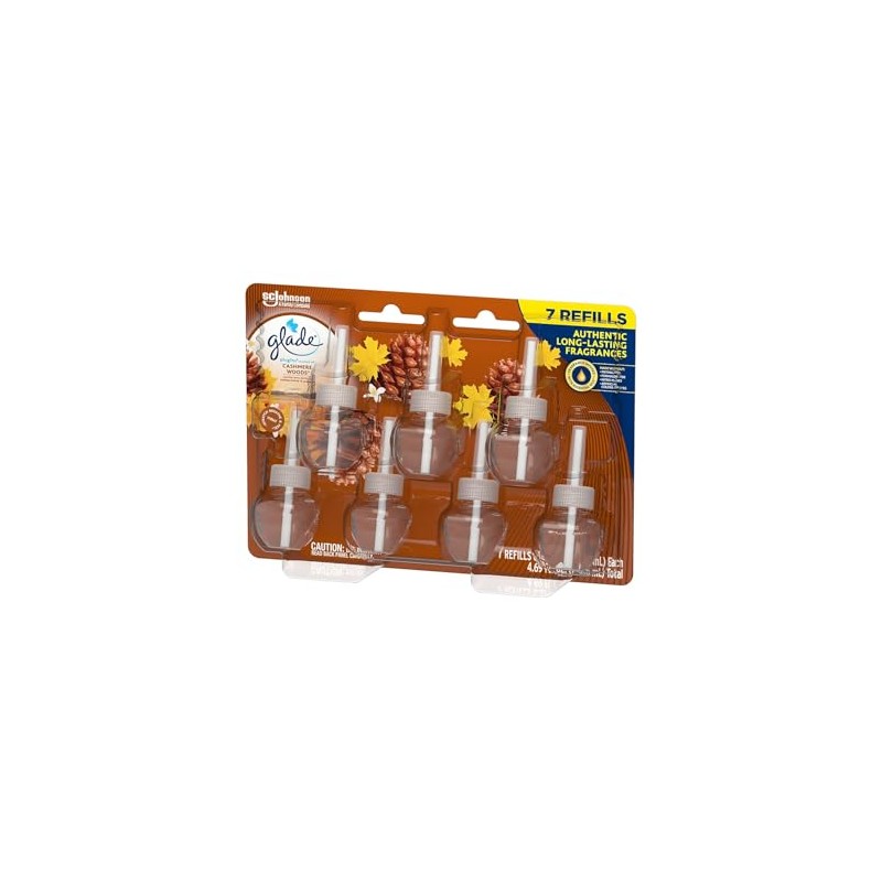 Glade PlugIns Scented Oil Refill, Cashmere Woods, 0.67 Fl. Oz.,