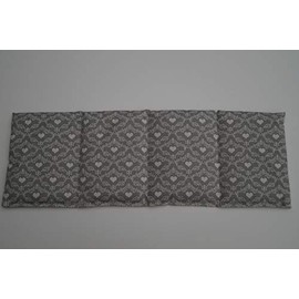 Körnerkissen Bio-Roggen 4-Kammern 50cm x 17cm grau mit weißen Herzen