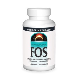 Source Naturals FOS 1000 mg Fructooligosaccharides Probiotic Enhancer - 200 Tablets