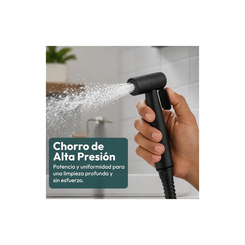 Bidet Pulverizador Acero Inoxidable para Inodoro (negro-12)