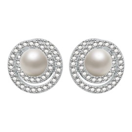 AoedeJ Sterling Silver Teardrop Pear Earrings White Freshwater Cultured Pearl Earrings Bridal Jewelry for Women (Style 3)