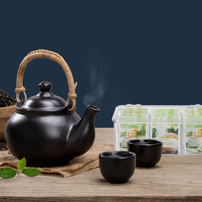 Relaxdays 1 x tea box, 6 compartments, 90 tea bags,