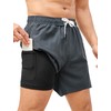 SILKWORLD Swim Trunks for Men Compression Lined Swimsuit 6 in