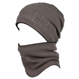 wellwise Warm Knit Beanie Hat Scarf Set, Winter Slouchy Skull Cap with Warm Knit Fleece Lined for Men & Women (Brown)