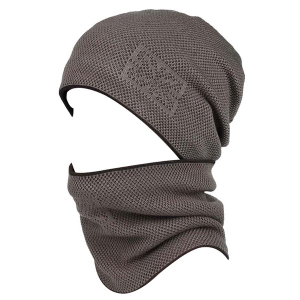 wellwise Warm Knit Beanie Hat Scarf Set, Winter Slouchy Skull