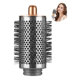 Large Round Volumizing Brush for Dyson Airwrap Styler, Big Round Brush Volumizer Attachment for Dyson Airwrap HS01 HS05 HS08, Smooth Hair,Volumizing and Curly Styling Nickel/Copper