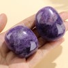 QINJIEJIE Pack of 2 Amethyst Natural Gemstone Healing Stones Large