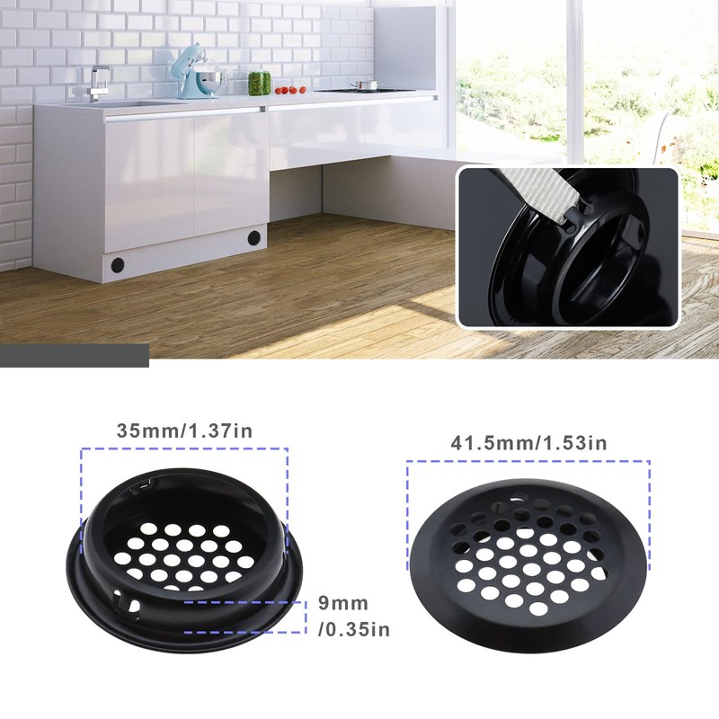 VGOL 12PCS Round Ventilation Grilles 35mm Stainless Steel Air Vent