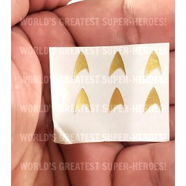 Mego Star Trek Insignia Emblem (6 pcs) Reflective Gold For 8” Action Figure