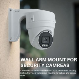 Universal Security Camera Wall Mount Bracket, White, Outdoor Junction Box Mounting Arm Base for CCTV Surveillance Systems (5.15 Inch / 13.2cm)