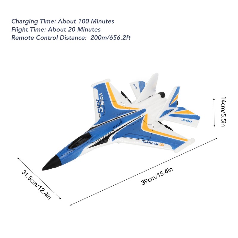 RC Glider Plane Lightweight Flexible Remote Control Airplane with LED