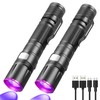 Black Light Flashlight, 2Pack UV Flashlights USB-C Rechargeable 8Hours Long-Lasting