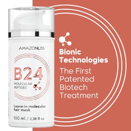 B24 Molecular Peptides Leave-In Repair Hair Mask Treatment Dry or Damaged Hair 3.38 fl oz - 4 Minutes to Reverse Damage from Bleach, Color, Chemical Services.
