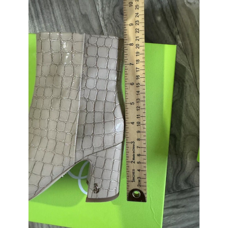 Sam Edelman Women's Fawn Booties Size 9M Chai Croc Patent