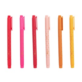 Erin Condren Sunset Dual-Tip Markers 6-Pack, Set of 6 Colorful Markers with 2 Tips Each, 1 Fine Tip and 1 Medium Tip