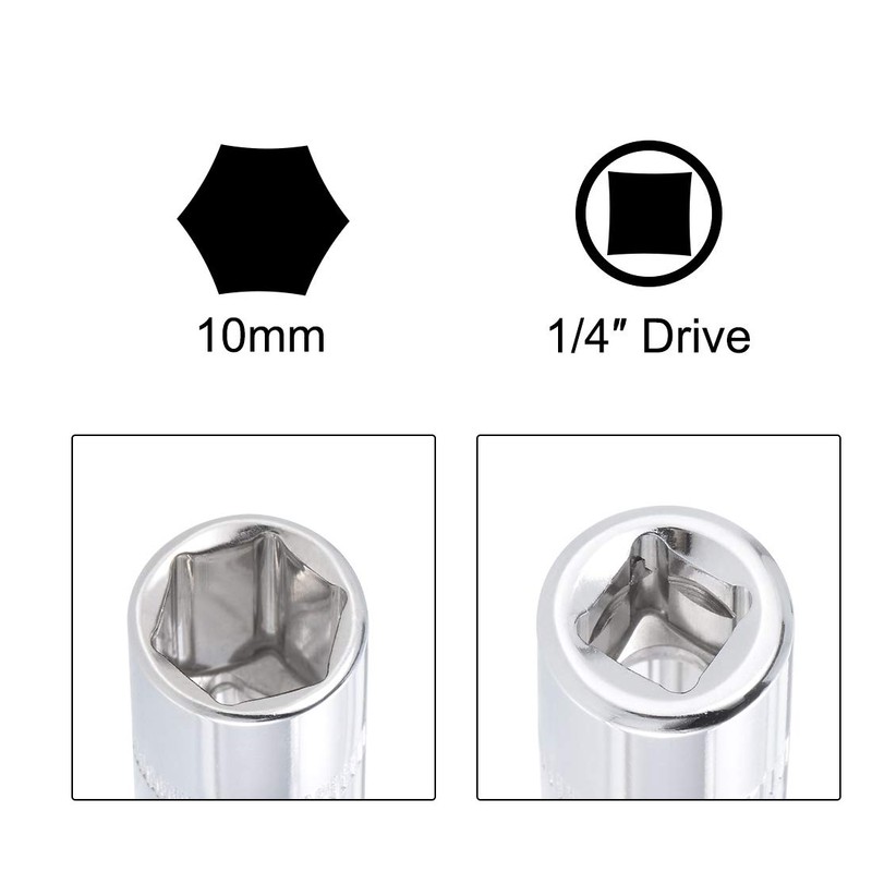 sourcing map Socket Accessory Set of 3 Pcs, 10mm 6-Point