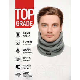 GOT Sports Ski Mask for Men - Balaclava with Fleece Neck Warmer for Cold Weather - Windproof Shiesty Mask for Snowboard (Gray)