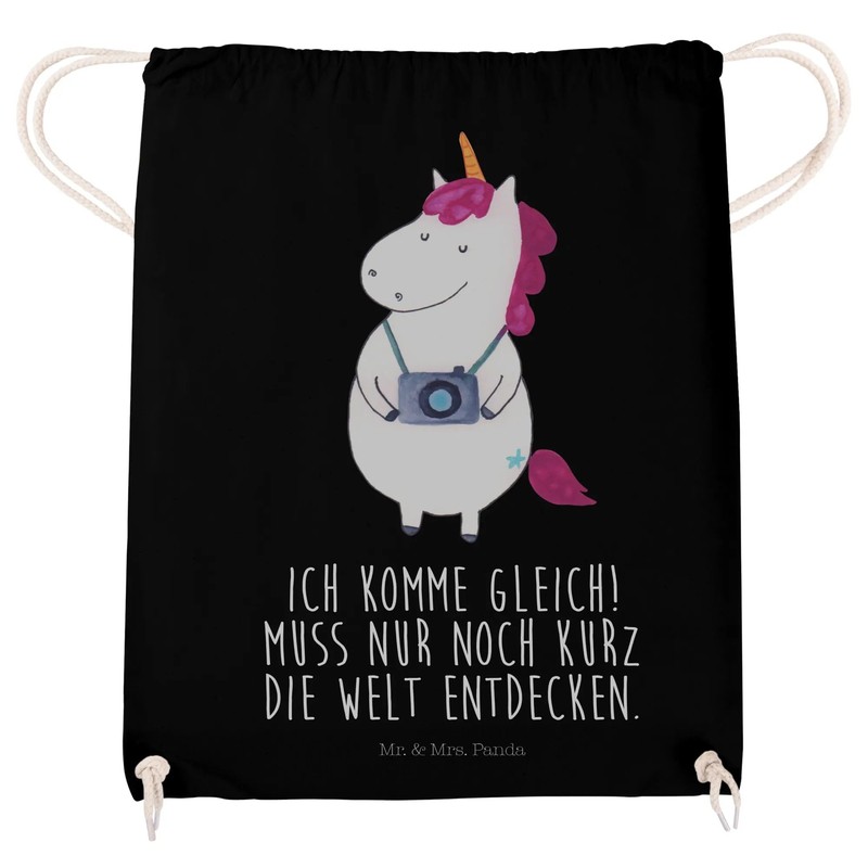 Mr. & Mrs. Panda Unicorn Photographer Sports Bag, black
