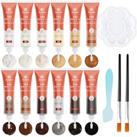 Wood Furniture Repair Kit,12 Colors Hardwood Laminate Floor Repair Kit Wood Filler,Floor Scratch Repair,Cabinet Touch Up Kit Repair Scratch Cracks Hole Discoloration for Wooden Door Floor Table