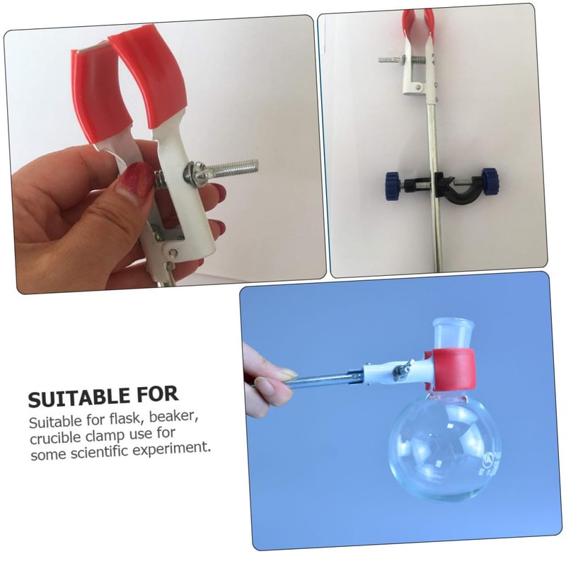 Ipetboom 3pcs Laboratory Flask Clamp Round Bottom Clips for Titration