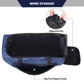 REDCAMP 85L/120L/140L Foldable Duffle Bag with Wheels, Large Travel Duffel Bag, 120l Blue, L