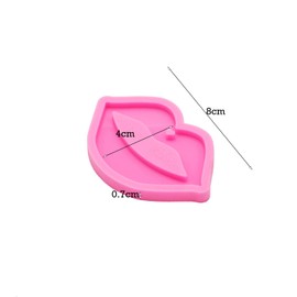 Shiny Glossy Fashion Kiss Lip Mouth Shape Keychain Silicone Mold with Hole for DIY Fondant Mold Candy Necklace Epoxy Jewellery Silicone Mold Resin Crafting Molds for Pendant Luggage Tag