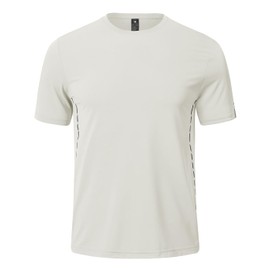 BGOWATU Men's Athletic Shirts Quick Dry Short Sleeve Workout T-Shirts with Reflective & Ventilation Holes for Running Gym Light Grey 3L