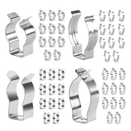 48PCS Spring Terry Clips, Metal Wall Mounted Assorted Heavy Duty Tool Clips for Hanging Various Sizes Tools Storage for Garden Tool Shed Workshops Cupboards Garages, Tool Holder Tidy Wall Clamp Set