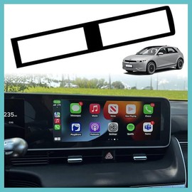 BestEvMod for Ioniq5 Screen Bezel Protector Accessories,Navigation Touchscreen Screen Brezel Compatible with Hyundai Ioniq 5 2022 2023 2024 Accessories - Color: upgraded Gloss Black-Bezel only