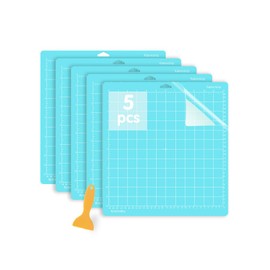 Jerilla Cutting Mats for Cricut 5 Pieces 12 x 12 Inch LightGrip Non-Slip Cutting Mats Set for Cricut Maker/Explore One/Air/Air 2 with Scraper