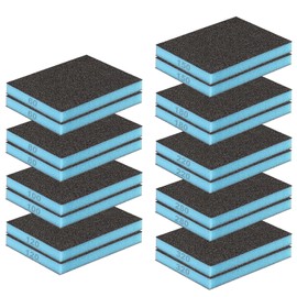 FunnAura 18 Pcs Sanding Sponge Blocks Set, 60/80/100/120/150/180/220/280/320 Flexible Sanding Sponges, Wet Dry Use