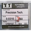 TCT REPOINTED DRILLS UNDERCUT #68 0.0310" DIA 0.433" FLUTE (LOT