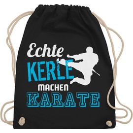 Shirtracer - Martial Arts - Real Kerle machen Karate - Gym bag and fabric bag made of cotton, 1 black, Einheitsgröße